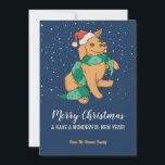 Cartes Pour Fêtes Annuelles Chien mignon Père Noël neige hiver Joyeux Noël<br><div class="desc">Caricature d'animal mignonne avec des puns drôles pour votre fête de vacances. Joyeux Noël et Bonne Année. Vous pouvez customiser le texte et la couleur arrière - plan pour convenir à votre occasion. Idéal pour les enfants et les enfants qui aiment les animaux.</div>