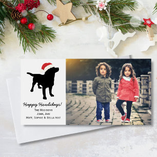 Cartes Pour Fêtes Annuelles Chien noir de laboratoire de Noël utilisant le