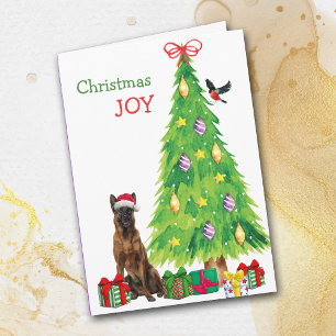 Cartes Pour Fêtes Annuelles Chien, Oiseau et Arbre de Noël belge