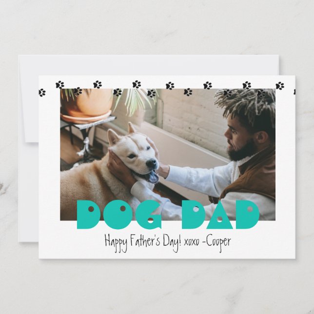 Cartes Pour Fêtes Annuelles Chien papa | Empreintes de pattes | Fête des mères (Devant)