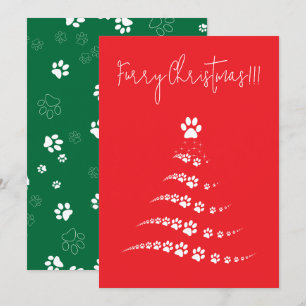 Cartes Pour Fêtes Annuelles Chien Paw Christmas Tree Fer Noël