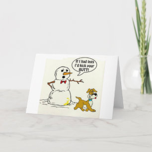 Cartes Pour Fêtes Annuelles Chien Pees sur Snowman