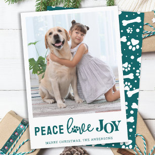 Cartes Pour Fêtes Annuelles Chien personnalisé animal de compagnie photo PEACE