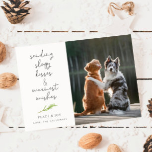 Cartes Pour Fêtes Annuelles Chien photo Sloppy Kisses Christmas Holiday Card