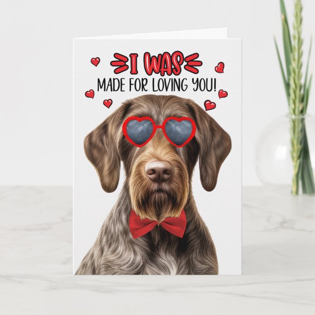 Cartes Pour Fêtes Annuelles Chien pointeur en fils fait pour vous aimer Valent (Devant)