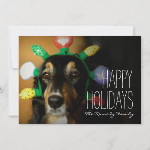 Cartes Pour Fêtes Annuelles Chien portant la tiare de Noël