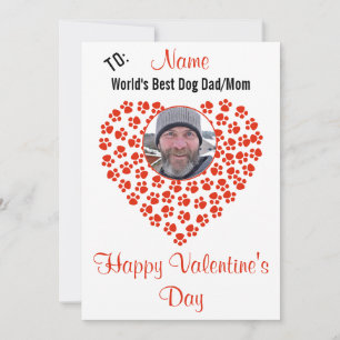 Cartes Pour Fêtes Annuelles Chien Print personnalisable Message Valentine's Ho