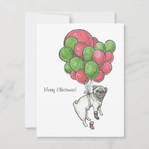 Cartes Pour Fêtes Annuelles Chien pug de Noël.