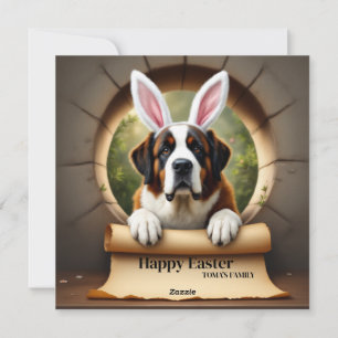 Cartes Pour Fêtes Annuelles Chien Saint Bernard - avec Nom de famille