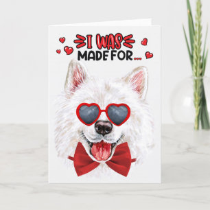 Cartes Pour Fêtes Annuelles Chien Samoyed fait pour vous aimer Valentine