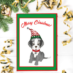 Cartes Pour Fêtes Annuelles Chien schnauzer festif Joyeux Noël