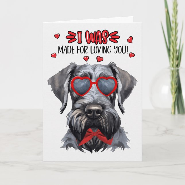 Cartes Pour Fêtes Annuelles Chien Schnauzer géant fait pour vous aimer Valenti (Devant)