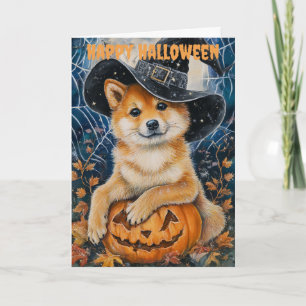 Cartes Pour Fêtes Annuelles Chien Sheba Inu Halloween