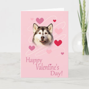 Cartes Pour Fêtes Annuelles Chien sibérien Husky Valentine's Day Greeting Card