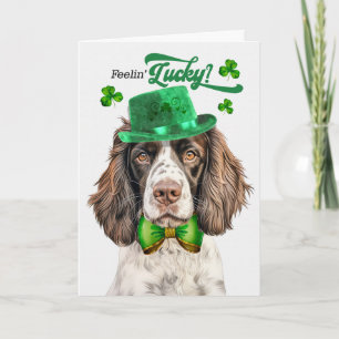 Cartes Pour Fêtes Annuelles Chien Springer Anglais  Chanceux St Patrick's Day