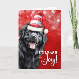 Cartes Pour Fêtes Annuelles Chien Terre-Neuve Libérez la Joie Noël