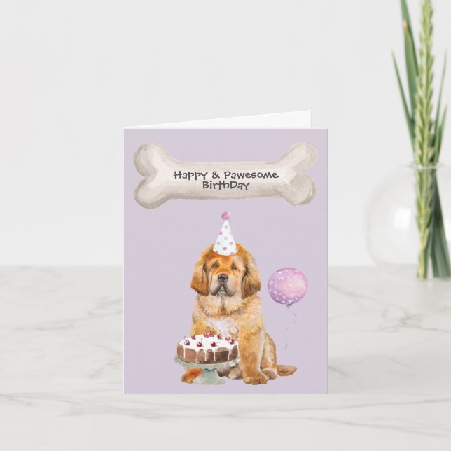 Cartes Pour Fêtes Annuelles Chien Tibétain Mastiff heureux fête d'anniversaire (Devant)