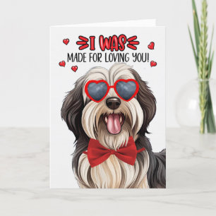 Cartes Pour Fêtes Annuelles Chien Tibétain Terrier fait pour vous aimer Valent