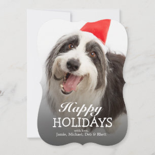 Cartes Pour Fêtes Annuelles Chien utilisant le casquette de Père Noël