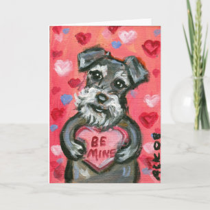 Cartes Pour Fêtes Annuelles Chien Valentine de Schnauzer