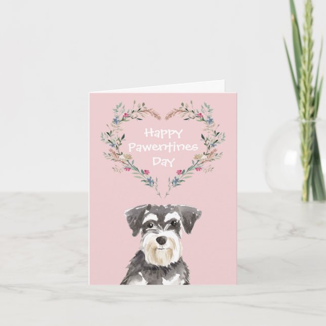 Cartes Pour Fêtes Annuelles Chien Valentines de Schnauzer Miniature (Devant)