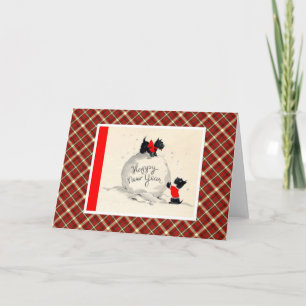 Cartes Pour Fêtes Annuelles Chien vintage de Terrier de Noël