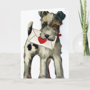 Cartes Pour Fêtes Annuelles Chien vintage Valentine