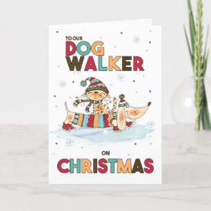 Cartes Pour Fêtes Annuelles Chien Walker sur Noël Wiener Chien et chat