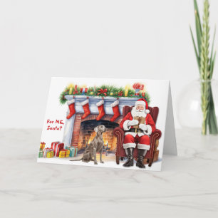 Cartes Pour Fêtes Annuelles Chien Weimaraner cadeau du Père Noël Noël