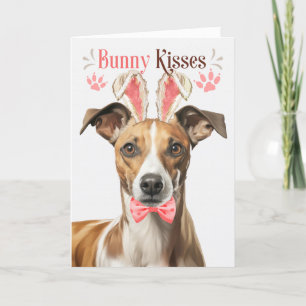 Cartes Pour Fêtes Annuelles Chien Whippet dans Bunny Ears pour Pâques