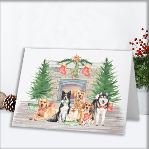 Cartes Pour Fêtes Annuelles Chiens adorables Animaux Amoureux de les chiens Ch