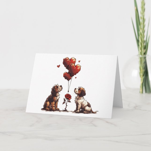 Cartes Pour Fêtes Annuelles Chiens Beagles de la Saint-Valentin (Devant)