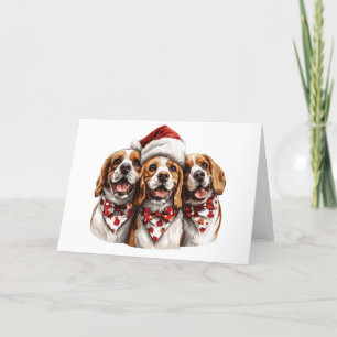 Cartes Pour Fêtes Annuelles Chiens Beagles de Noël