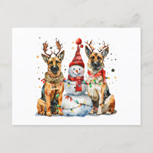 Cartes Pour Fêtes Annuelles Chiens bergers allemands de Noël