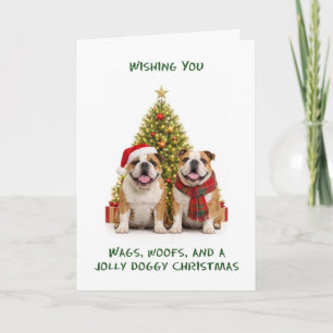 Cartes Pour Fêtes Annuelles Chiens Bouledogues Noël