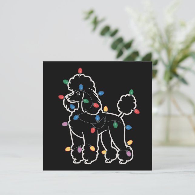 Cartes Pour Fêtes Annuelles Chiens Caniches Arbre de Noël Xmas Animal de Compa (Debout devant)
