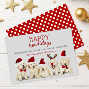 Cartes Pour Fêtes Annuelles Chiens cochons "Joyeux howlidays" Noël
