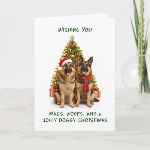 Cartes Pour Fêtes Annuelles Chiens de berger allemands Noël