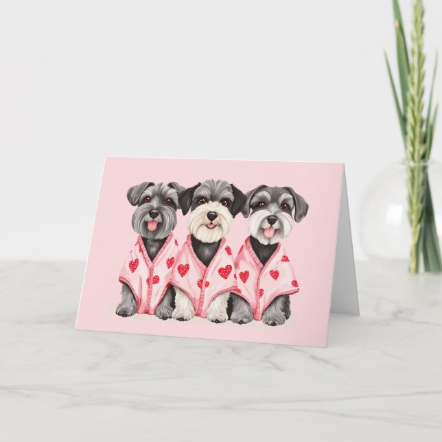 Cartes Pour Fêtes Annuelles Chiens de la Saint Valentin (Devant)