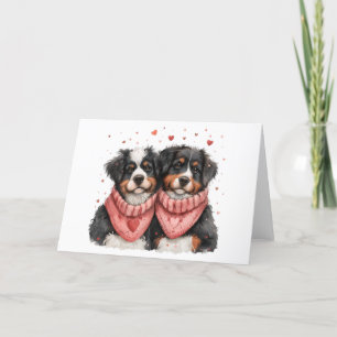 Cartes Pour Fêtes Annuelles Chiens de montagne bernois de la Saint-Valentin