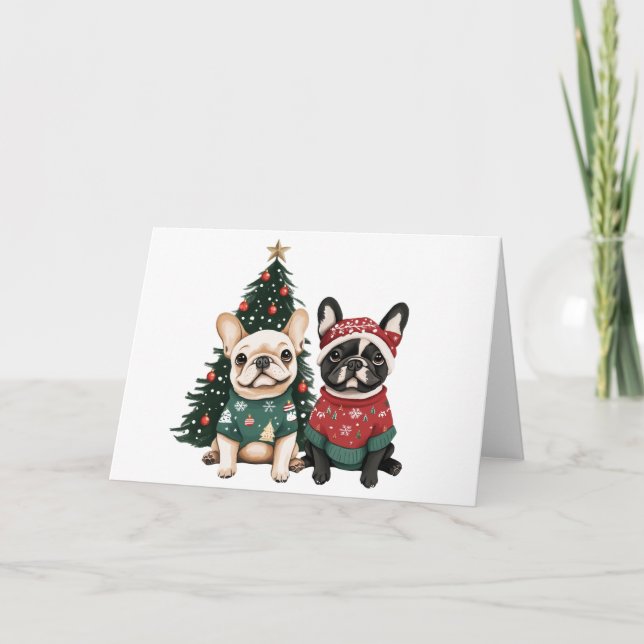 Cartes Pour Fêtes Annuelles Chiens de Noël (Devant)