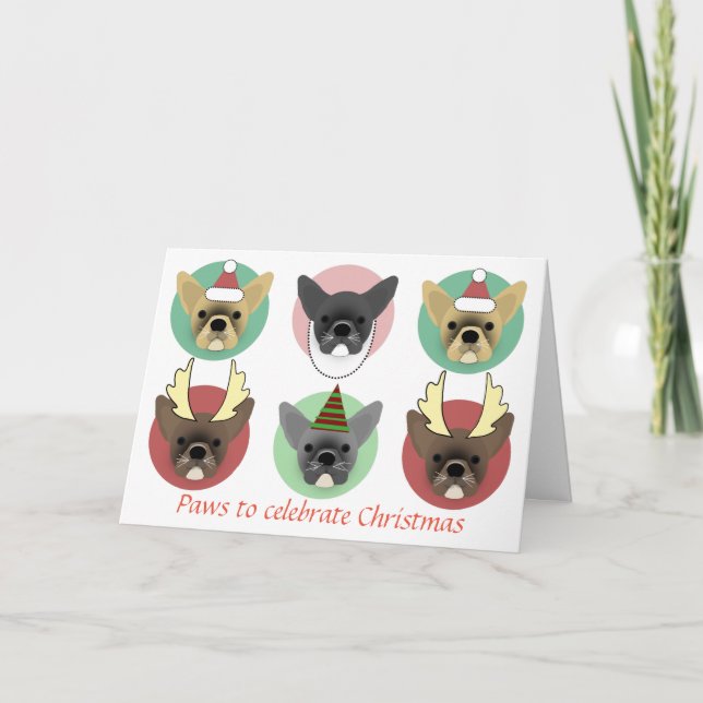 Cartes Pour Fêtes Annuelles Chiens de Noël (Devant)
