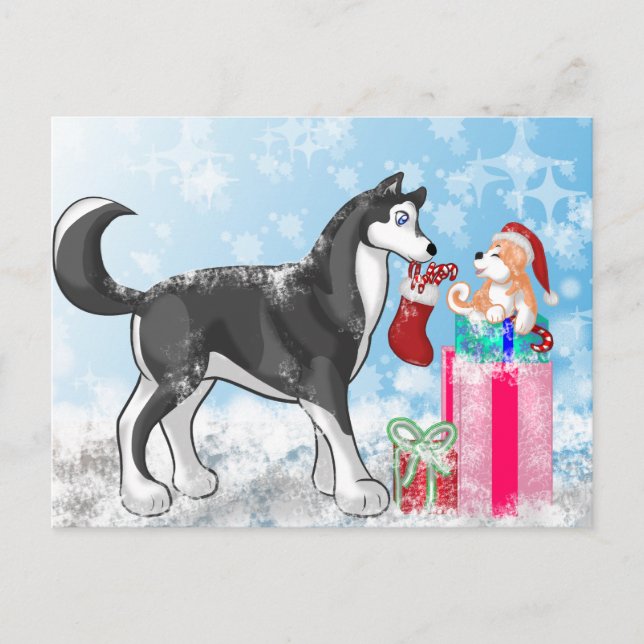 Cartes Pour Fêtes Annuelles Chiens de Noël ! (Devant)
