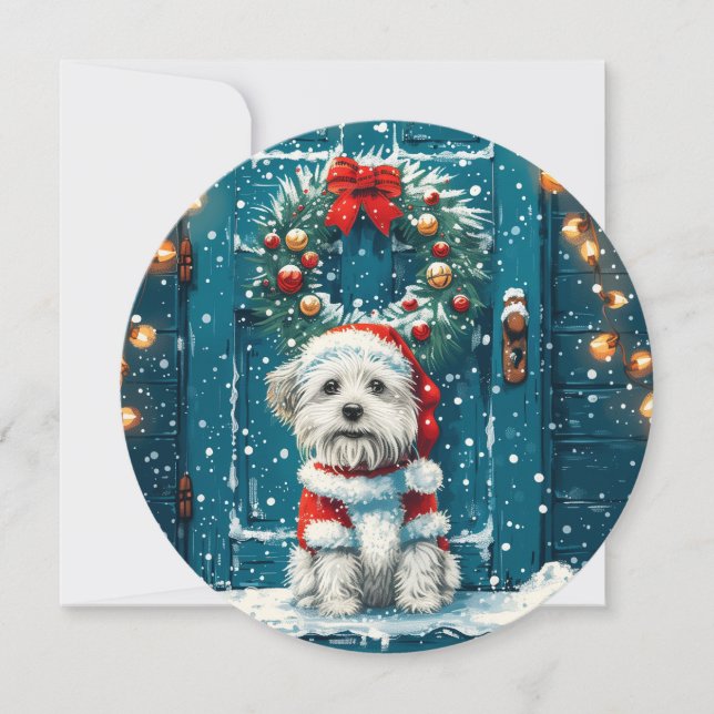 Cartes Pour Fêtes Annuelles Chiens de Noël Chih Tzu (Devant)