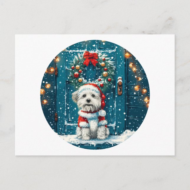 Cartes Pour Fêtes Annuelles Chiens de Noël Chih Tzu (Devant)
