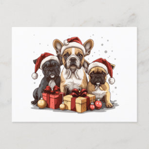 Cartes Pour Fêtes Annuelles Chiens de Noël Français Chiens de Noël