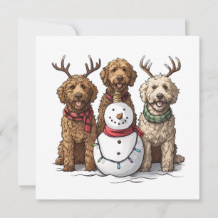 Cartes Pour Fêtes Annuelles Chiens de Noël Goldendoodle