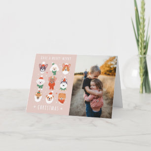 Cartes Pour Fêtes Annuelles Chiens de Noël Merry-Merry