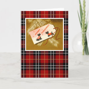 Cartes Pour Fêtes Annuelles Chiens de Noël Vintage Terrier