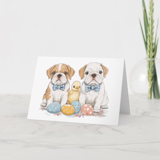 Cartes Pour Fêtes Annuelles Chiens de Pâques (Devant)
